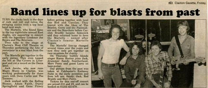 Newspaper clipping from Clacton Gazette